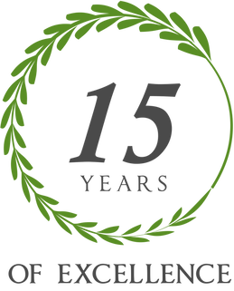 15 years of excellence emblem to show our dedication to customer service.